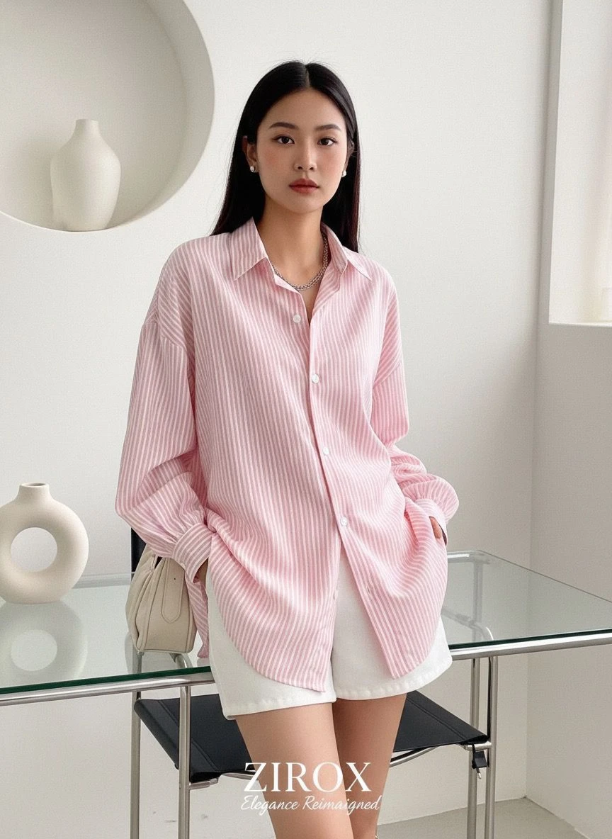 Women's Premimum Formal Strip Shirt