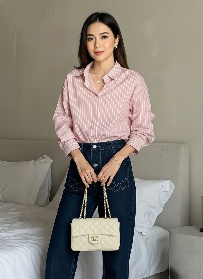 Women's Premimum Formal Strip Shirt